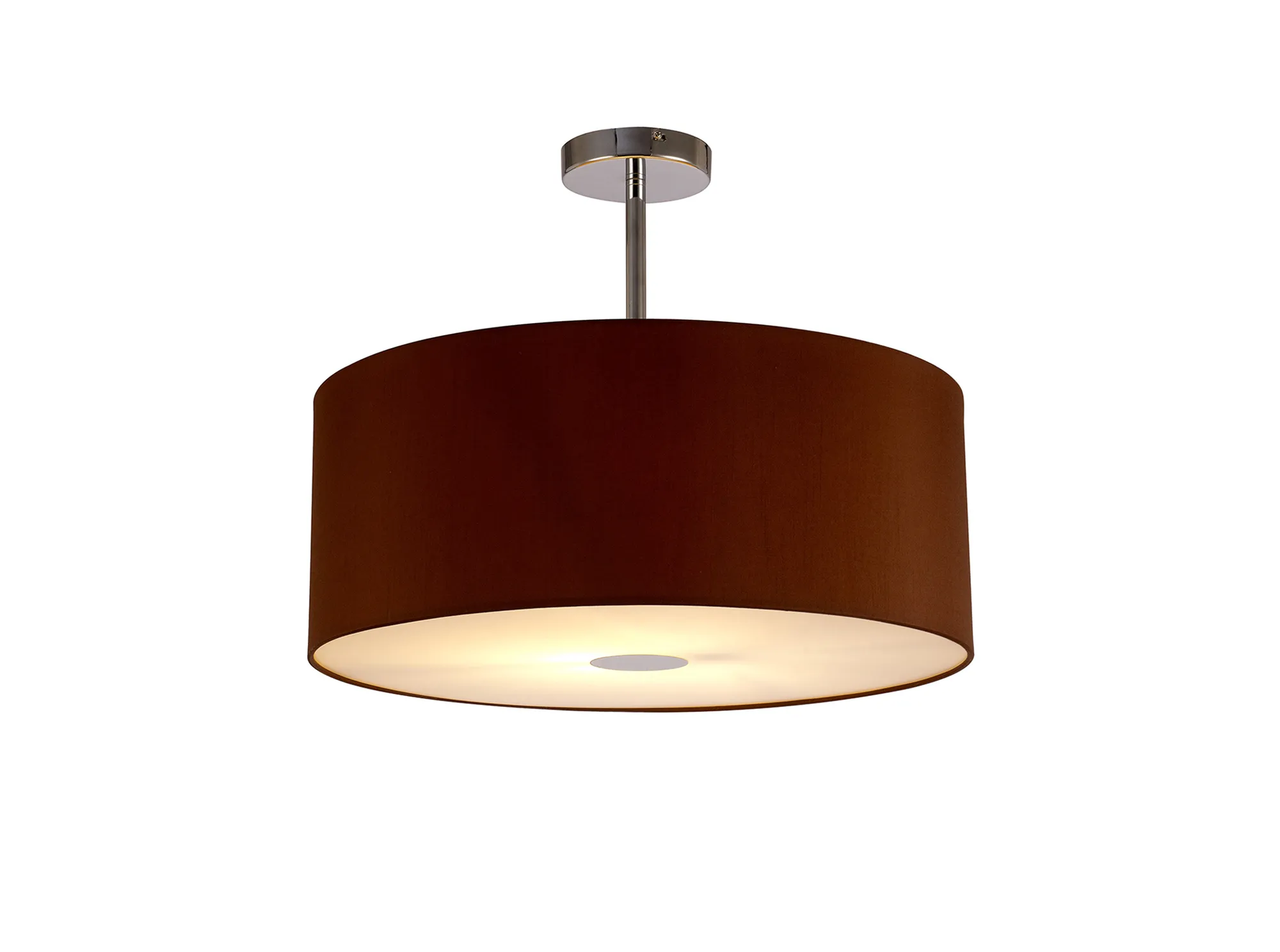 Baymont 50cm Semi Flush 1 Light Polished Chrome, Raw Cocoa/Grecian Bronze, Frosted Diffuser